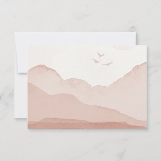 Blush Mountain Range Landscape RSVP Respons Kaart (Achterkant)