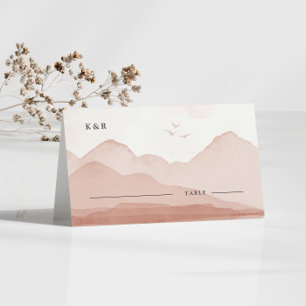 Blush Mountain Range Landschap Trouwplaats Kaart Plaatskaartje