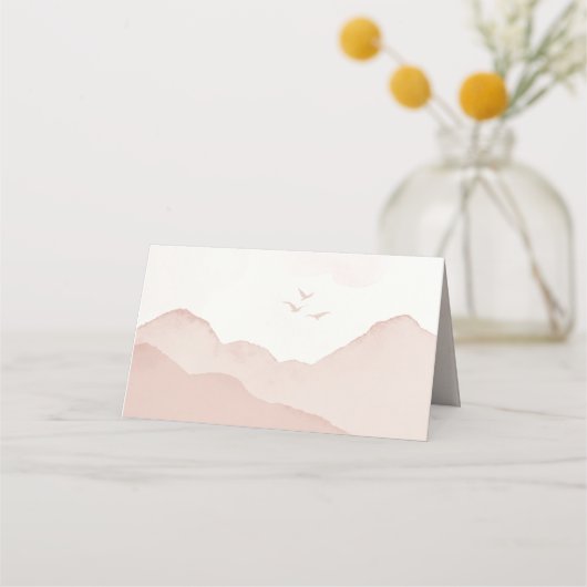 Blush Mountain Range Landschap Trouwplaats Kaart Plaatskaartje (Achterkant)