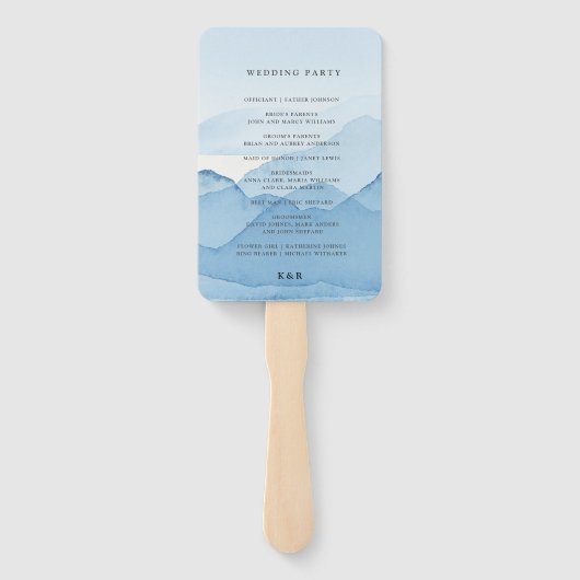 Blush Mountain Range Trouwprogramma Hand Fan Handwaaier (Achterkant)