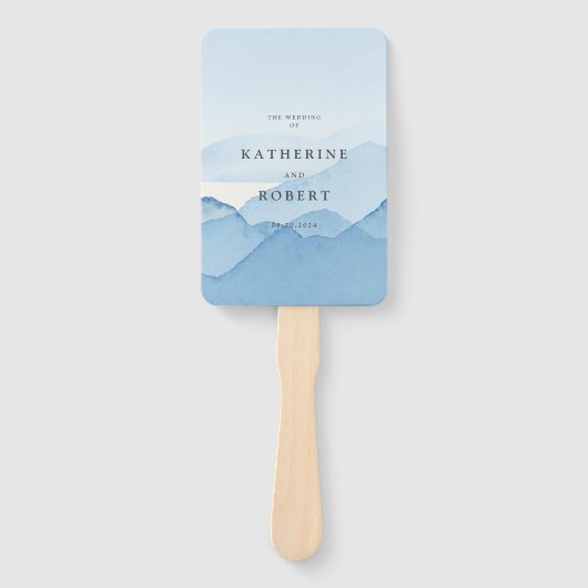 Blush Mountain Range Trouwprogramma Hand Fan Handwaaier (Voorkant)