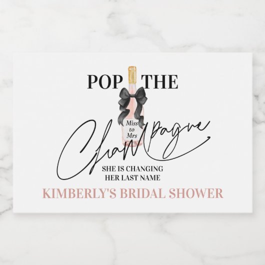 Blush Mousserende Wijn Bruiloft Feestje Mini Mouss Sparkling Wijnetiket (Enkel label)