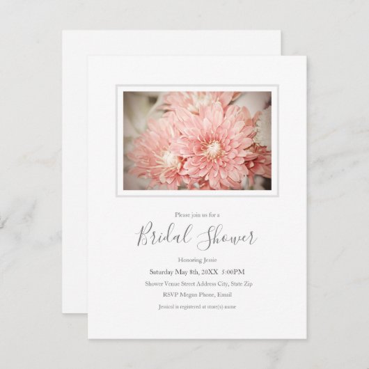 Blush Mums uitnodiging (Voorkant / Achterkant)