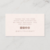 Blush Mystical dank u kleine bedrijf branding Visitekaartje (Achterkant)
