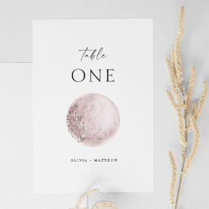 Blush Mystical Moon Elegante Hemelbruiloft Kaart