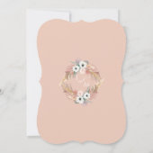 Blush n White Pampas Grass Floral Rustic Wedding Kaart (Achterkant)