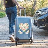 Blush n White Rose Waterverf Floral Heart Design Sticker (Koffer Insitu)