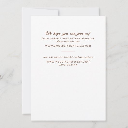 Blush Nash Bash Cowgirl Boot Bachelorette Party Kaart (Achterkant)