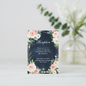 Blush Navy Blauwe Floral Geometric Botanical Informatiekaartje (Staand voorkant)