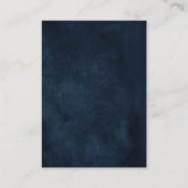 Blush Navy Blauwe Floral Geometric Botanical Informatiekaartje (Achterkant)