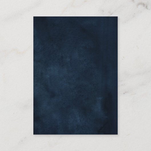 Blush Navy Blauwe Floral Geometric Botanical Informatiekaartje (Achterkant)