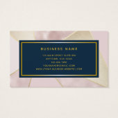 Blush Navy Blauwe Kleurblok Monogram Zakkaartje Visitekaartje (Achterkant)