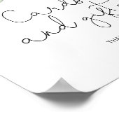 Blush navy bloem Kaarten en cadeaus Poster (Hoek)