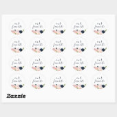 Blush & Navy Bloemen Onze favoriete favoriet Ronde Sticker (Vel)
