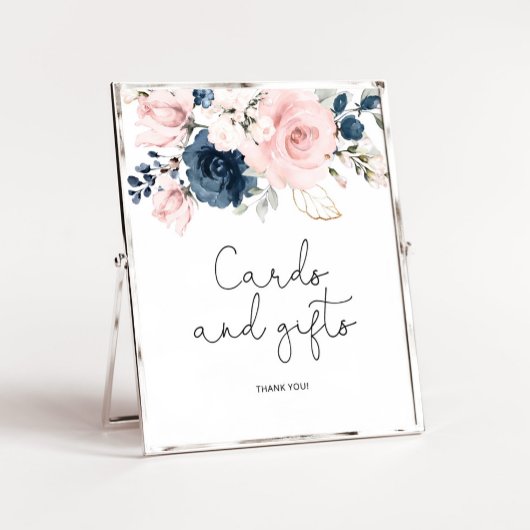 Blush navy bloemenkaarten en cadeaus Poster