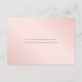 Blush Navy Blue Bruiloft Hotel Accommodatie Informatiekaartje (Achterkant)