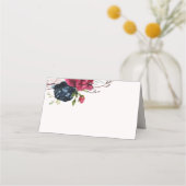 Blush, Navy Blue en Bourgogne Wedding Escort Plaatskaartje (Achterkant)