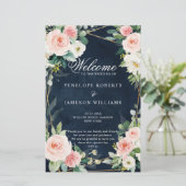 Blush Navy Blue Geometric Botanical Program (Staand voorkant)