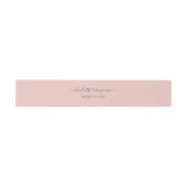 Blush Navy Blue Modern Script Weddenschap Uitnodigingen Wikkel (Vlak)