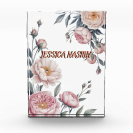 Blush Navy Blue Soft Pastel Pink Floral Fotoblokken