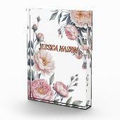 Blush Navy Blue Soft Pastel Pink Floral Fotoblokken (Rechts)