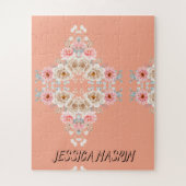Blush Navy Blue Soft Pastel Pink Floral Legpuzzel (Verticaal)