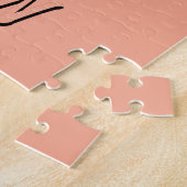 Blush Navy Blue Soft Pastel Pink Floral Legpuzzel (Zijkant)