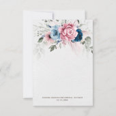 Blush Navy Blue Soft Pastel Roze Vrijgezellenfeest Bedankkaart (Achterkant)