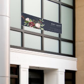 BLUSH NAVY BURGUNDY PROTEA FLORAL BUSINESS BANNER (Buitenkant Gebouw)