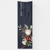 BLUSH NAVY BURGUNDY PROTEA FLORAL BUSINESS BANNER (Verticaal)