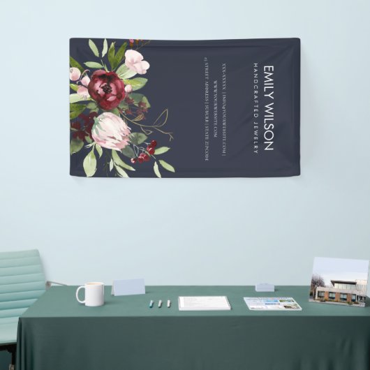 BLUSH NAVY BURGUNDY PROTEA FLORAL BUSINESS SPANDOEK (Beurs)