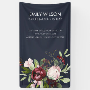 BLUSH NAVY BURGUNDY PROTEA FLORAL BUSINESS SPANDOEK