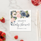 Blush Navy Cascade Waterverf Baby shower Servet (Insitu)