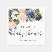 Blush Navy Cascade Waterverf Baby shower Servet (Voorkant)