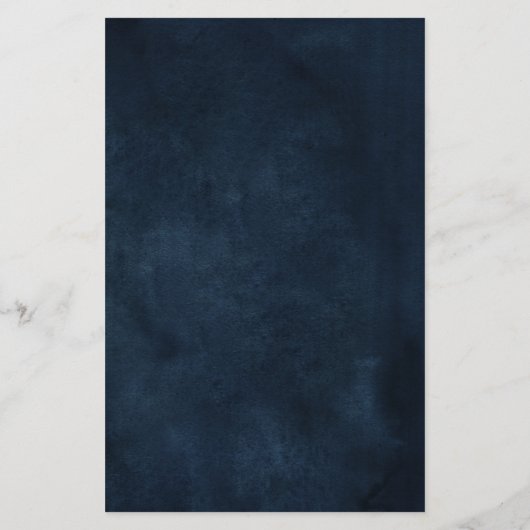 Blush Navy Dusty Blue Botanical Wedding Menu (Achterkant)