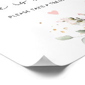 Blush navy floral Love is lief Poster (Hoek)