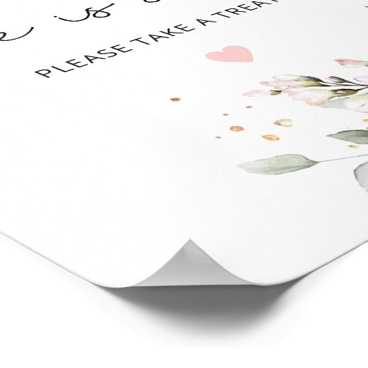 Blush navy floral Love is lief Poster (Hoek)