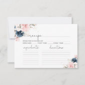 Blush navy floral recept card (Voorkant)