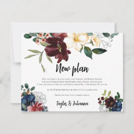 Blush Navy Floral Vrijgezellenfeest uitstel Kaart