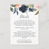 Blush & Navy Flowers White - Kaart met details (Voorkant)
