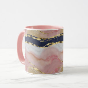 Blush, Navy, Gold Marble Mok