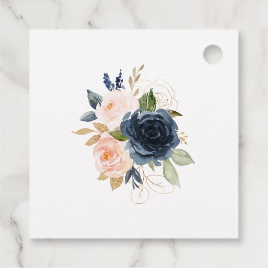 Blush & Navy Kentucky Derby Wedding Bedankjes Labels (Achterkant)