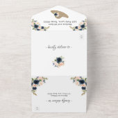 Blush & Navy Kentucky Derby Wedding Invitations All In One Uitnodiging (Buitenkant)