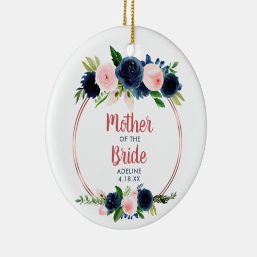 Blush Navy Rozen Specialized Moeder of the Groom Keramisch Ornament (Rechts)