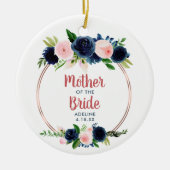 Blush Navy Rozen Specialized Moeder of the Groom Keramisch Ornament (Voorkant)