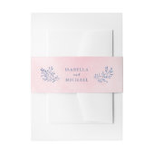 Blush navy rustieke bloemenbruiloft uitnodigingen wikkel (Voorkant Voorbeeld)