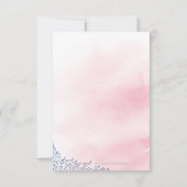 Blush navy rustieke bloemenkalligrafie dank u bedankkaart (Achterkant)