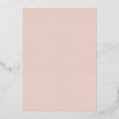 Blush Navy Waterverf Roos Gold Quinceanera Folie Uitnodiging (Achterkant)