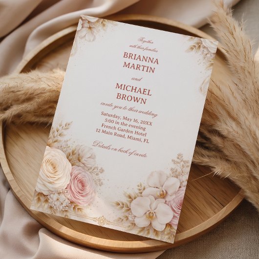 Blush Neutral Floral  Kaart