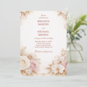 Blush Neutral Floral  Kaart (Staand voorkant)
